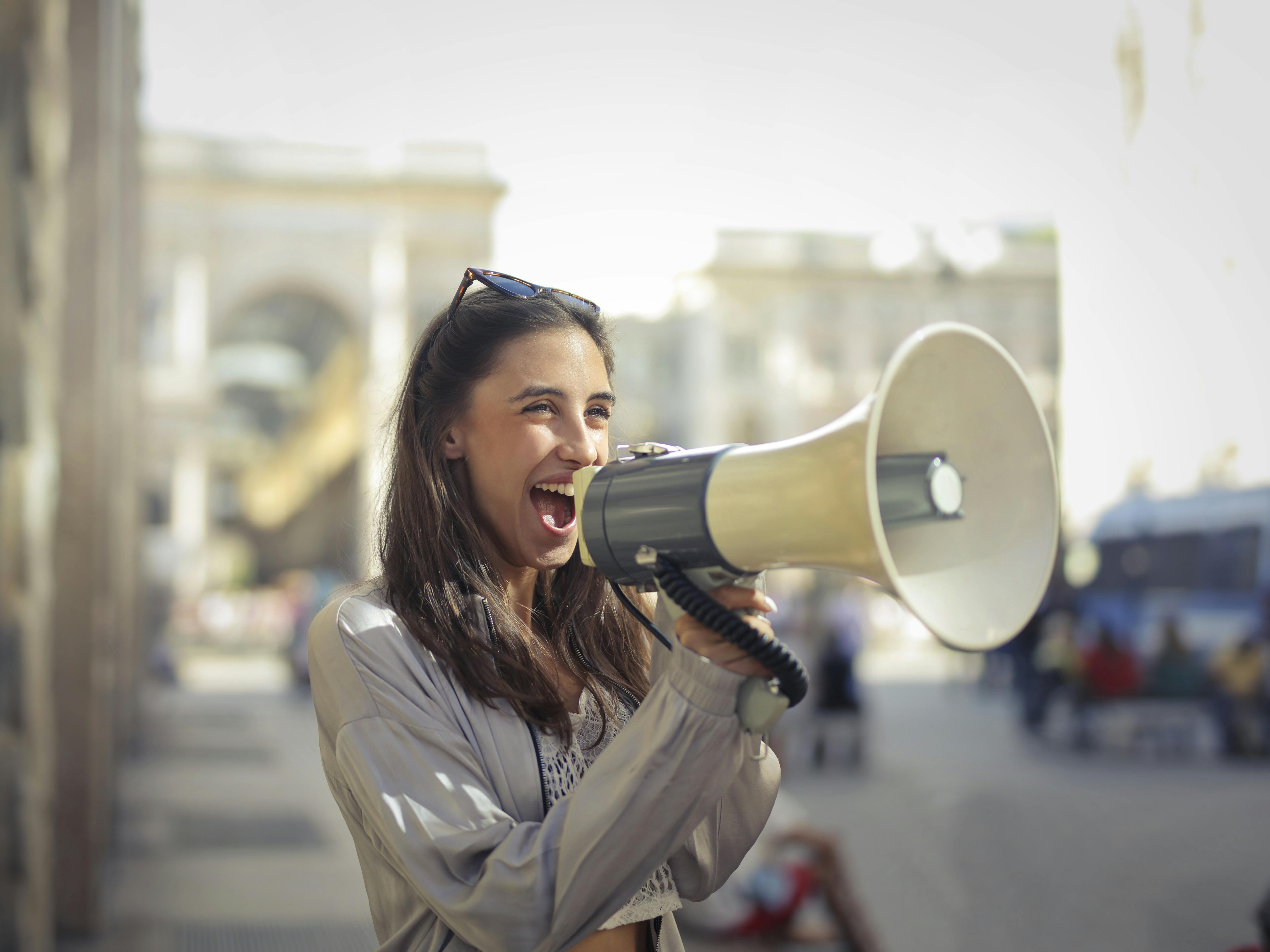 Pexels - Andrea Piacquadio megaphone